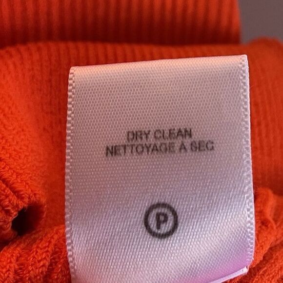 A.L.C. Vance Dress Women Small Orange Stretch Knit Sheath Mini Ruffle Hem - Picture 13 of 13
